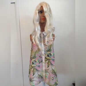 Sheer Floral Sleeveless Blouse with Lace Detail